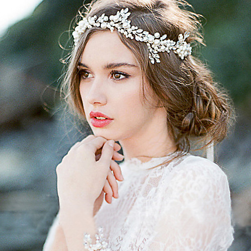 

Romantic Sweet Alloy Headbands / Headdress / Headpiece with Pearls / Crystals / Crystals / Rhinestones 1 PC Wedding / Special Occasion Headpiece