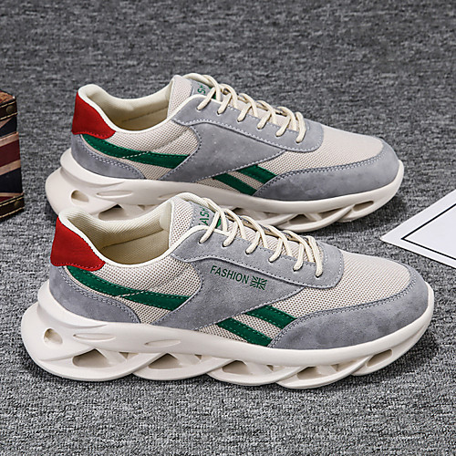 

Men's Trainers Athletic Shoes Lace up Classic Daily Running Shoes PU Breathable Red Black Green Summer