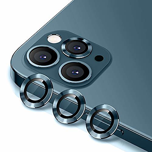 

wsken compatible with iphone 12 pro camera bulletproof glass, 360 degree camera protection, camera lens screen protector, 9h hardness, anti-scratch - pacific blue