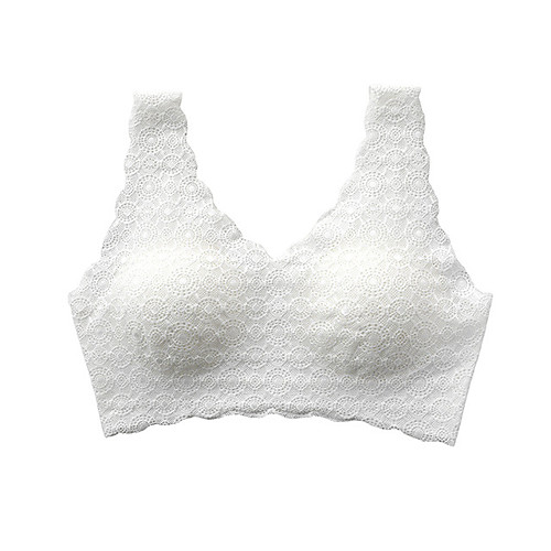 

Women's Bra Lace Bras Full Coverage Plain Stretchy Causal Daily White
