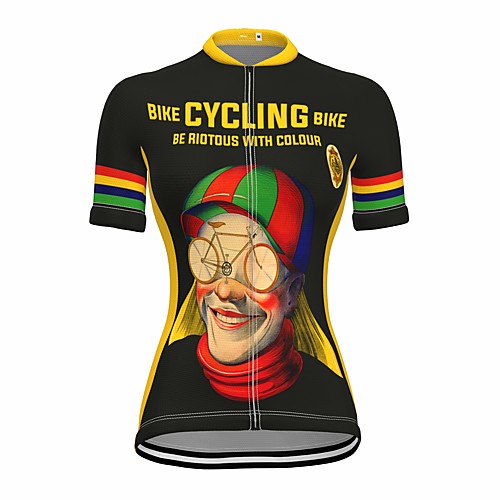 

21Grams Women's Short Sleeve Cycling Jersey Summer Spandex Black 3D Bike Top Mountain Bike MTB Road Bike Cycling Quick Dry Moisture Wicking Sports Clothing Apparel / Stretchy / Athleisure