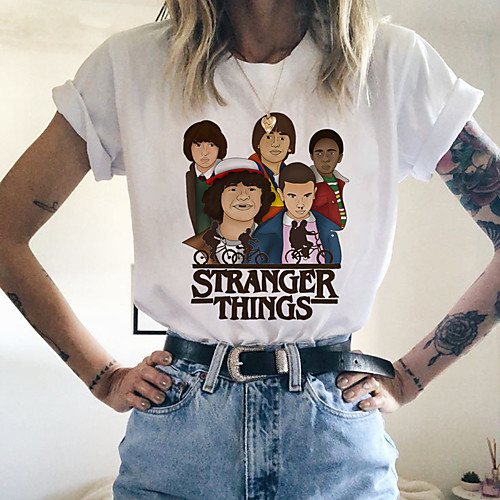 

Inspired by Stranger Things Cosplay Anime Cartoon Polyester / Cotton Blend Print Harajuku Graphic Kawaii T-shirt For Women's / Men's