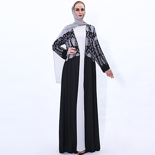 

Arabian Adults Women's Cosplay Abaya Dress Arabian Dress For Party Halloween Chemical Fiber Sequin Floral Botanical Halloween Carnival Masquerade Dress