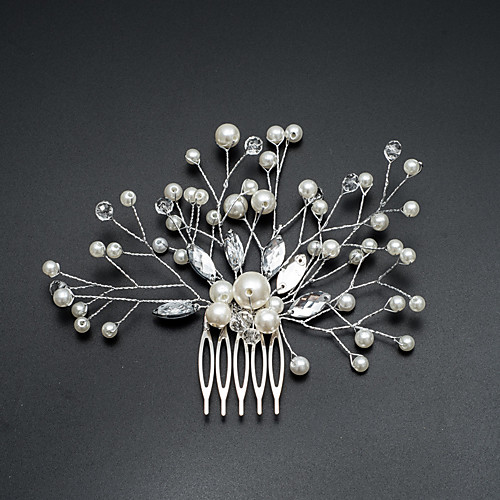 

Romantic Cute Alloy Hair Combs / Flowers / Headdress with Imitation Pearl / Crystals / Rhinestones 1 PC Wedding / Special Occasion Headpiece
