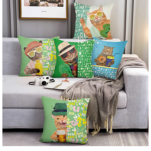 

Double Side Cushion Cover 5PC Soft Decorative Square Throw Pillow Cover Cushion Case Pillowcase for Sofa Bedroom Superior Quality Machine Washable Outdoor Cushion for Sofa Couch Bed Chair