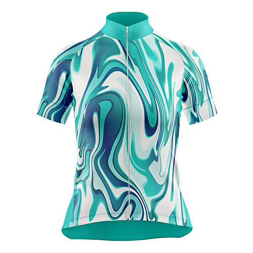 

21Grams Women's Short Sleeve Cycling Jersey Summer Spandex Green 3D Bike Top Mountain Bike MTB Road Bike Cycling Sports Clothing Apparel / Stretchy / Athleisure