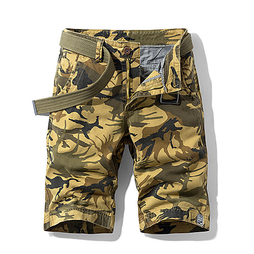 

Men's Sporty Casual / Sporty Quick Dry Breathable Soft Daily Sports Chinos Shorts Pants Camouflage Solid Color Knee Length Zipper Pocket Blue Army Green Khaki Gray