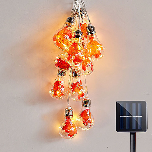 

Solar String Lights Outdoor Waterproof Solar Light LED Halloween Maple Leaf Bulb String Light 4M Garden Decoration Thanksgiving Fairy Tale String Light Outdoor Flower Street Patio Decoration Light