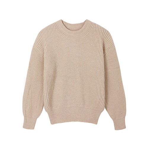 

Women's Solid Color Pullover Long Sleeve Sweater Cardigans Round Neck Sapphire White Apricot