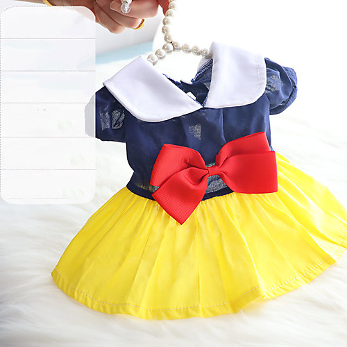 

Dog Dress Dog Costume Lace Bowknot Printed Elegant Adorable Dailywear Casual / Daily Dog Clothes Puppy Clothes Dog Outfits Breathable Light Yellow Yellow Pink Costume for Girl and Boy Dog Cotton XS S
