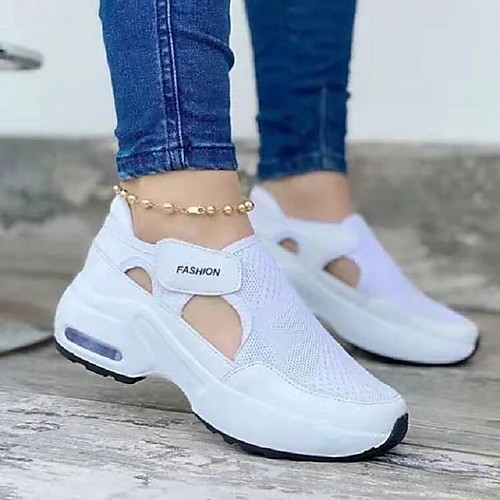 

Women's Sneakers White Shoes Round Toe PU Solid Colored Red Pink White