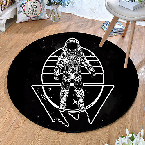 

Round 5mm Area Rugs Machine Made Polyster Non Skid Modern 3D