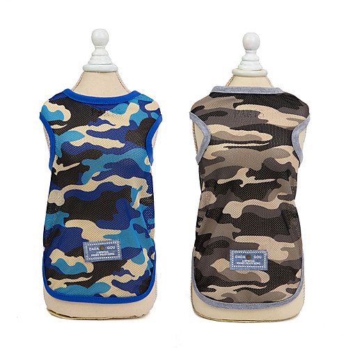 

Dog Cat Vest Camo / Camouflage Adorable Cute Dailywear Casual / Daily Dog Clothes Puppy Clothes Dog Outfits Breathable Blue Green Costume for Girl and Boy Dog Padded Fabric Polyester S M L XL XXL