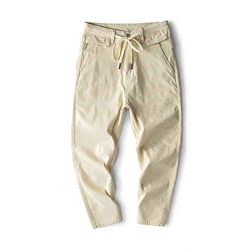 

Men's Stylish Sporty Casual / Sporty Streetwear Comfort Daily Sports Pants Jeans Trousers Pants Letter Full Length Pocket Print Khaki