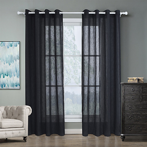 

Classic Semi-Sheer Two Panels Curtain Living Room Curtains