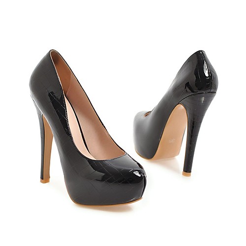 

Women's Heels Stiletto Heel Round Toe PU Synthetics White Black Pink