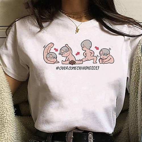 

Inspired by Yuri on Ice Cosplay Anime Cartoon Polyester / Cotton Blend Print Harajuku Graphic Kawaii T-shirt For Women's / Men's