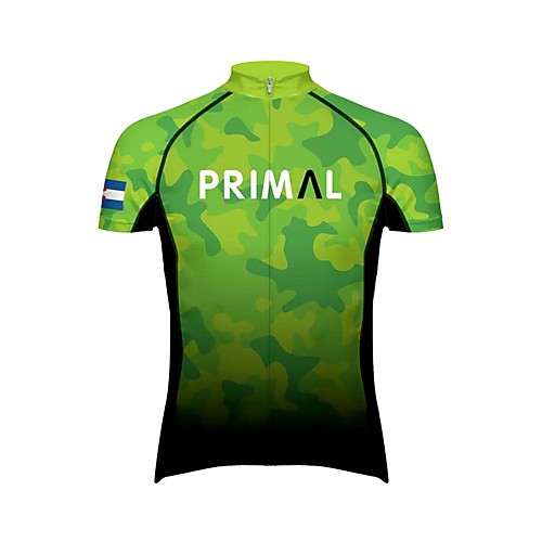 

21Grams Women's Short Sleeve Cycling Jersey Summer Spandex Black / Green Camo / Camouflage Bike Top Mountain Bike MTB Road Bike Cycling Quick Dry Sports Clothing Apparel / Athleisure