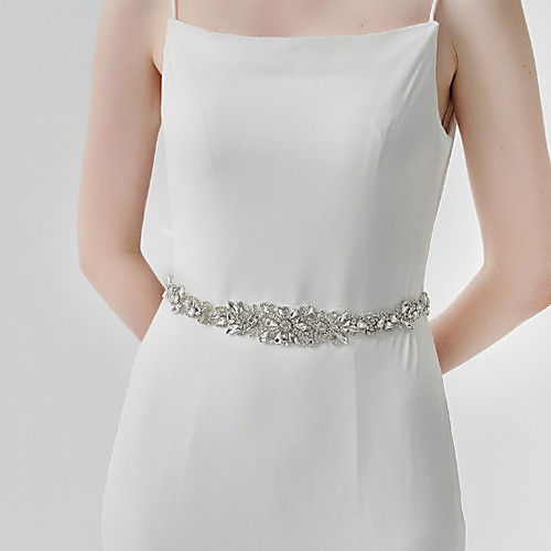 

Plated Silver Wedding Sash With Floral / Solid Women's Sashes