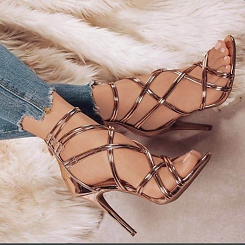 

Women's Sandals Flat Heel Pointed Toe PU Solid Colored Almond Champagne Black