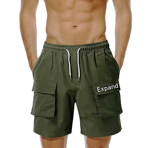 

Men's Casual / Sporty Cargo Shorts Straight Shorts Pants Graphic Army Green Black