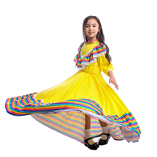 

Kid's Girls' Tutus Cute Dress For Festival Terylene Solid Color Long Length Children's Day Masquerade Day of the Dead Dress