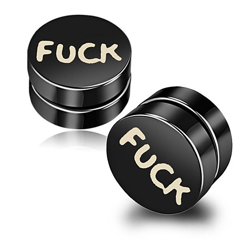 

Men's Earrings Classic Holiday Birthday Stylish Simple Stainless Steel Earrings Jewelry Black For Street Formal Date Festival 1pc