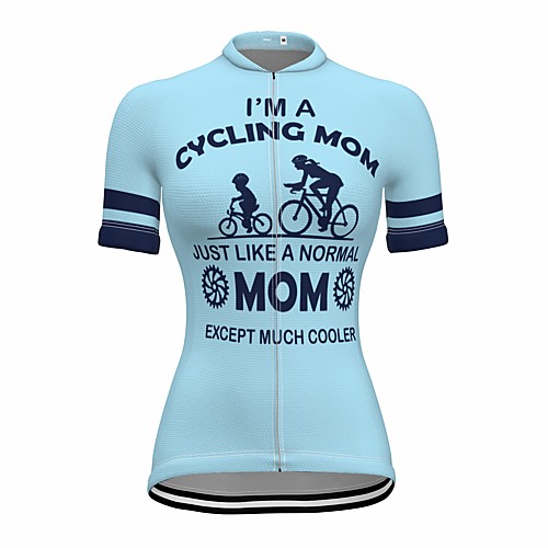 

21Grams Women's Short Sleeve Cycling Jersey Summer Spandex Blue Bike Top Mountain Bike MTB Road Bike Cycling Quick Dry Moisture Wicking Sports Clothing Apparel / Stretchy / Athleisure