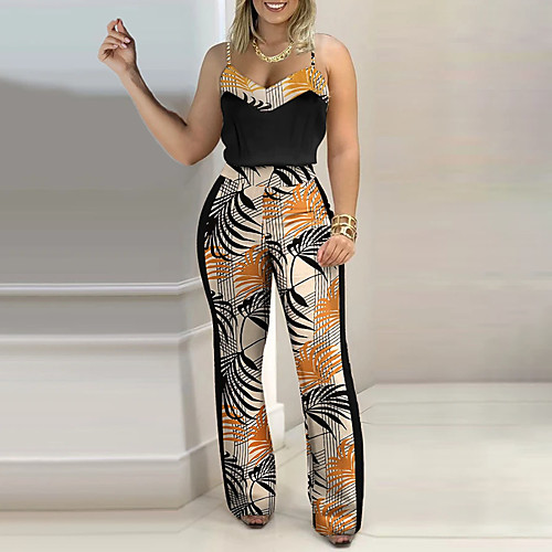 

Women's Ordinary Crochet Light Brown Jumpsuit Plaid Color Block Patchwork