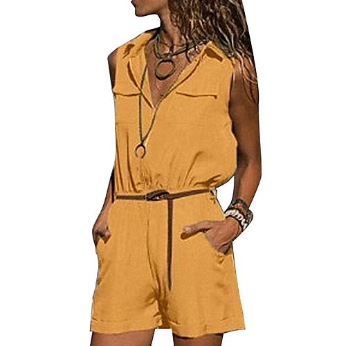 

Women's Casual 2021 ArmyGreen Yellow Black Jumpsuit Solid Color