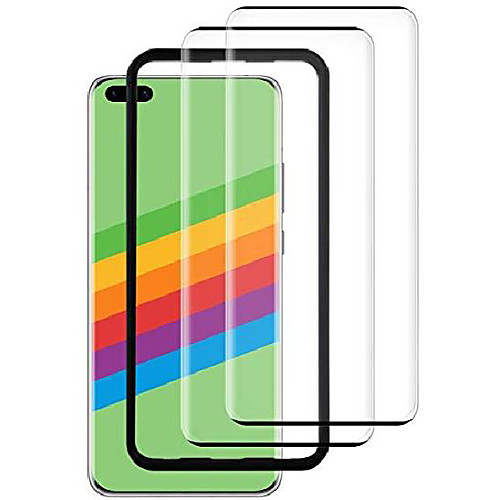 

husher [2 pieces] tempered glass for huawei p40 pro, protective film [installation frame] [3d full cover] [anti-scratch] [hd clear] [9h hardness] [anti-oil] [bubble-free]