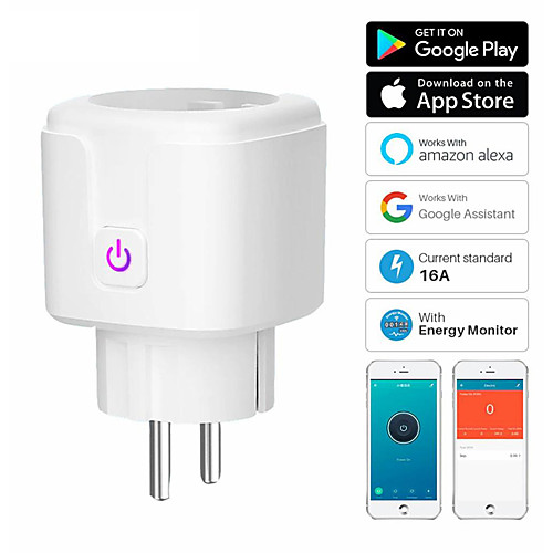 

WiFi Smart Plug 16A EU US Socket Tuya Smart Life APP Work with Alexa Google Home Assistant Voice Control Power Monitor Timing