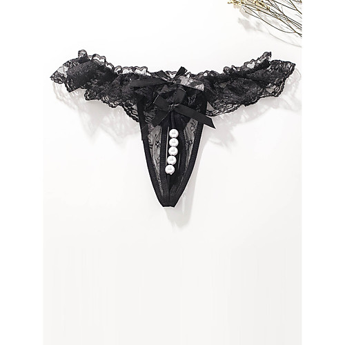 

Women's Lace / Bow / Print G-strings & Thongs Panties Micro-elastic Low Waist 1 PC Blushing Pink One-Size