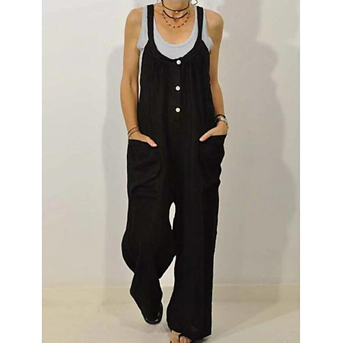 

Women's Casual 2021 Black khaki Jumpsuit Solid Color