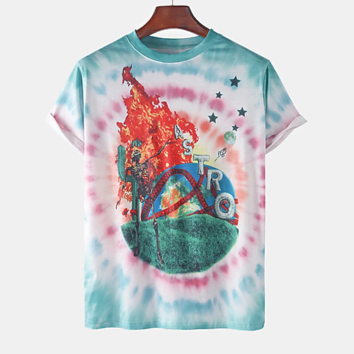 

Men's Tee T shirt 3D Print Graphic Prints Earth Print Short Sleeve Daily Tops Cotton Casual Designer Big and Tall Blue