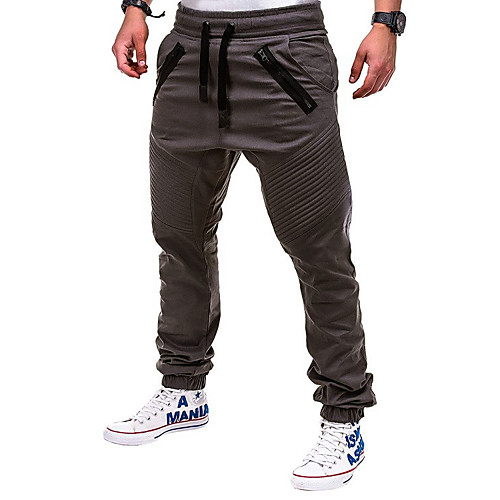 

Men's Basic Jogger Pants Solid Colored Full Length White Black Khaki Green Dark Gray