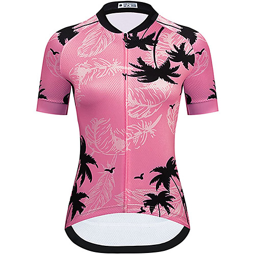 

21Grams Women's Short Sleeve Cycling Jersey Summer Spandex Pink Floral Botanical Bike Top Mountain Bike MTB Road Bike Cycling Sports Clothing Apparel / Stretchy / Athleisure
