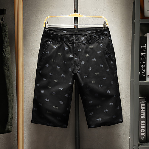 

Men's Basic Shorts Breathable Daily Going out Chinos Shorts Pants Print Solid Colored Short Zipper Pocket Army Green Black Khaki Dark Blue Gray