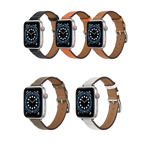 

Smart Watch Band for Apple iWatch 1 pcs Sport Band Classic Buckle Business Band Genuine Leather Replacement Wrist Strap for Apple Watch Series SE / 6/5/4/3/2/1