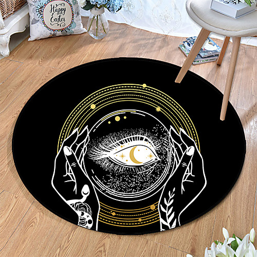 

Round 5mm Area Rugs Machine Made Polyster Non Skid Modern 3D