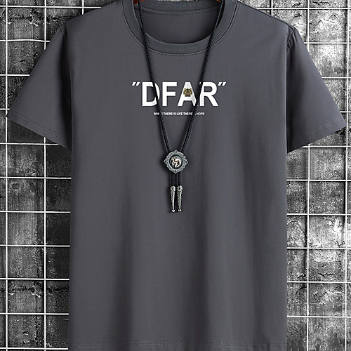 

Men's Unisex Tee T shirt Hot Stamping Graphic Prints Letter Plus Size Print Short Sleeve Casual Tops Cotton Basic Designer Big and Tall White Black Khaki