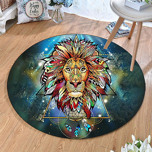 

Round 5mm Area Rugs Machine Made Polyster Non Skid Modern 3D