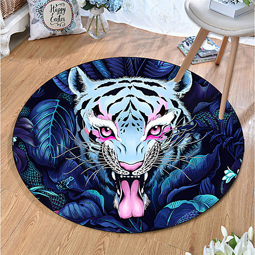 

Round 5mm Area Rugs Machine Made Polyster Non Skid Modern 3D