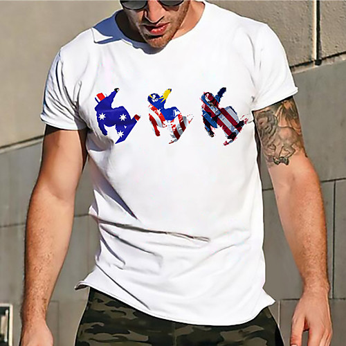 

Men's Unisex Tee T shirt Hot Stamping Cartoon Graphic Prints Plus Size Print Short Sleeve Casual Tops Basic Designer Big and Tall White