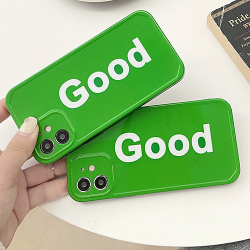 

Phone Case For Apple Back Cover iPhone 12 Pro Max 11 SE 2020 X XR XS Max 8 7 Shockproof Dustproof Word / Phrase Solid Colored TPU