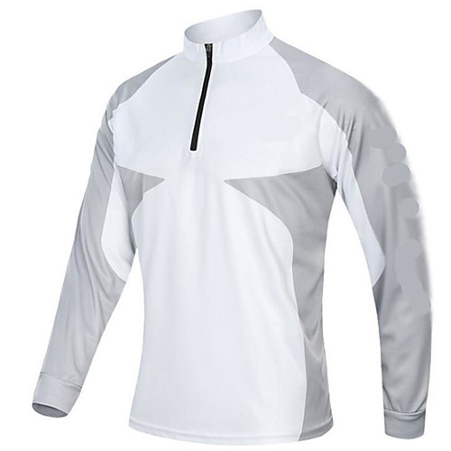 

CAWANFLY Men's Fishing Jacket Outdoor Long Sleeve UPF50 Quick Dry Waterproof Zipper Lightweight Breathable Jacket Top Autumn / Fall Spring Athleisure Fishing Camping & Hiking Red and White WhiteGray