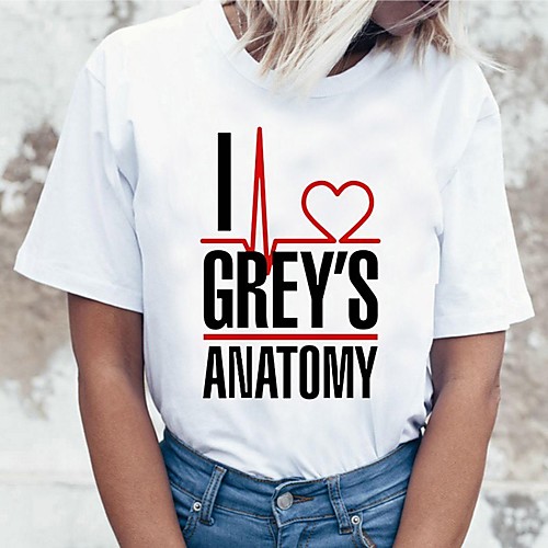 

Inspired by Greys Anatomy Cosplay Anime Cartoon Polyester / Cotton Blend Print Harajuku Graphic Kawaii T-shirt For Women's / Men's