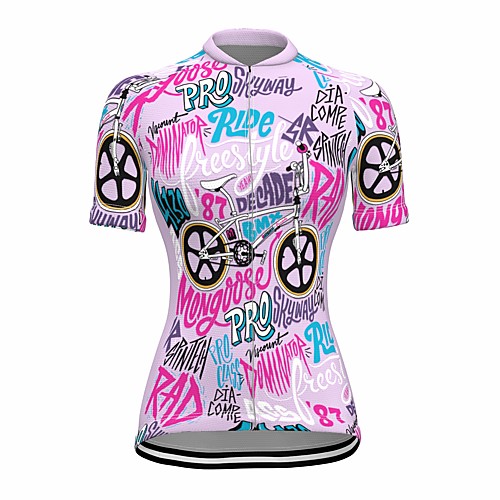 

21Grams Women's Short Sleeve Cycling Jersey Summer Spandex Pink Bike Top Mountain Bike MTB Road Bike Cycling Quick Dry Moisture Wicking Sports Clothing Apparel / Stretchy / Athleisure