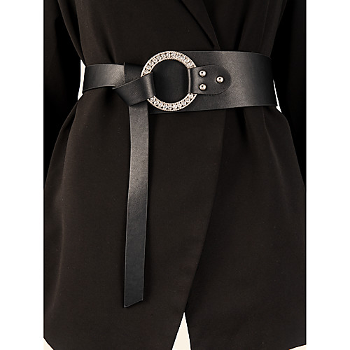 

Women's Wide Belt Street Vacation Dress Black Belt Solid Colored / Winter / Spring / Summer