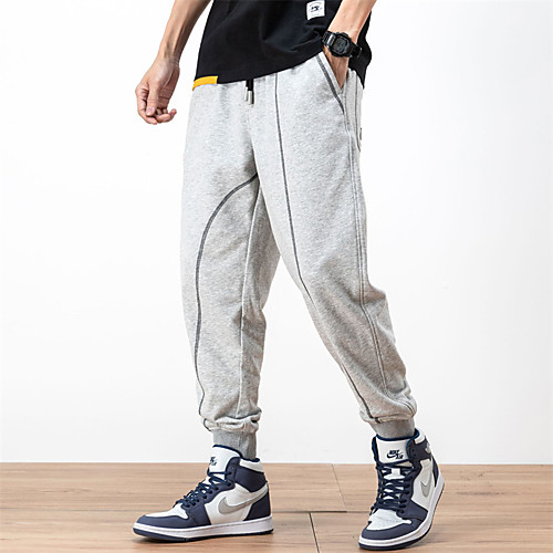 

Men's Stylish Sporty Casual / Sporty Streetwear Breathable Soft Outdoor Casual Daily Sports Harem Jogger Pants Shorts Suits Pants Solid Color Full Length Baggy Drawstring Pocket Elastic Waist Gray